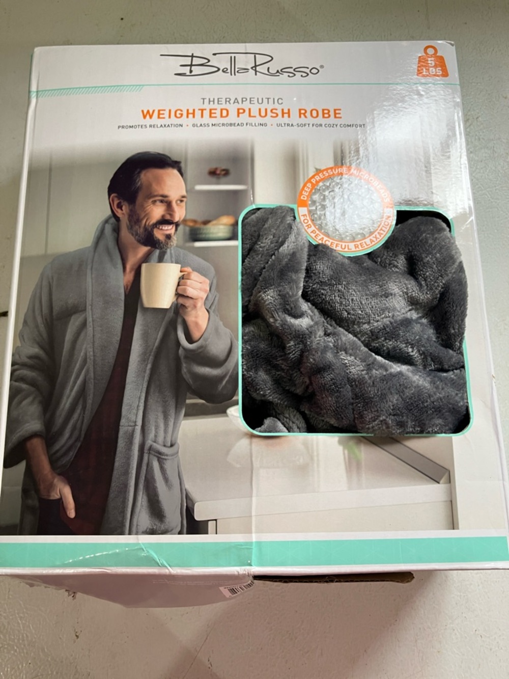 BelleRusso Therapeutic Weighted Plush Robe - Gray
